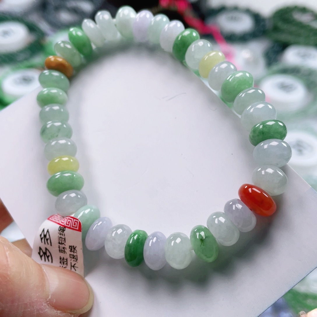 翡翠戒指未镶嵌天然翡翠手串8.3mm左右