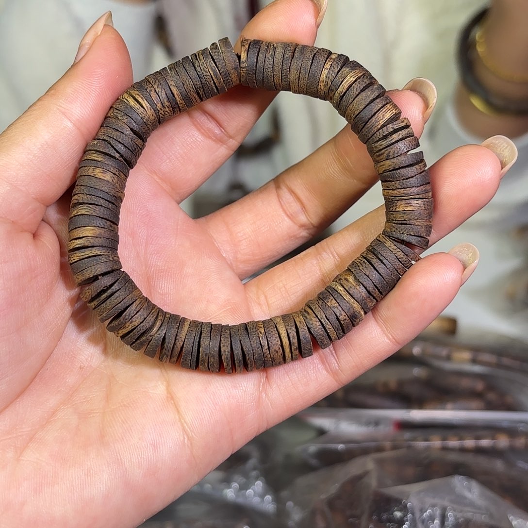 手串沉香奇楠沉香1.0片片珠11克➕