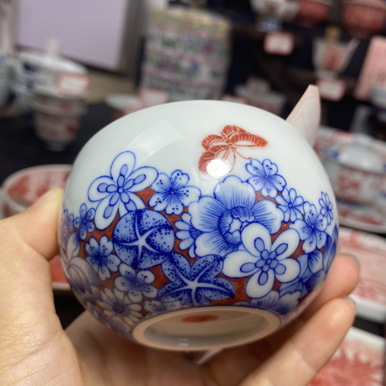 蝴蝶万花拓片罗汉杯 景德镇高端茶具