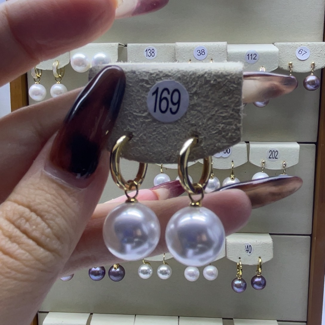 淡水珍珠耳饰银S925镶嵌