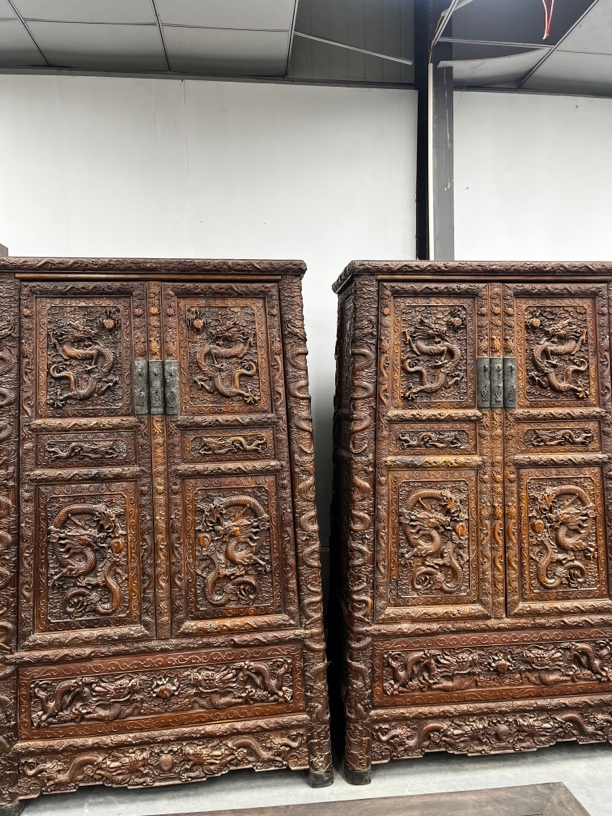 木头大柜子完整牢固无修手工复古书房