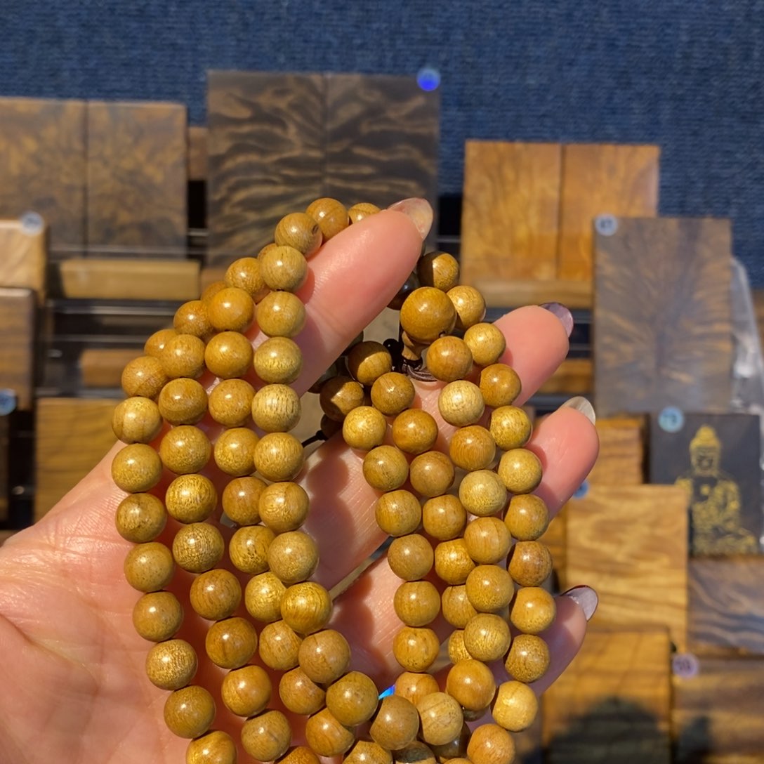 金丝楠手串/手链金丝楠木小叶桢楠0.8/108颗