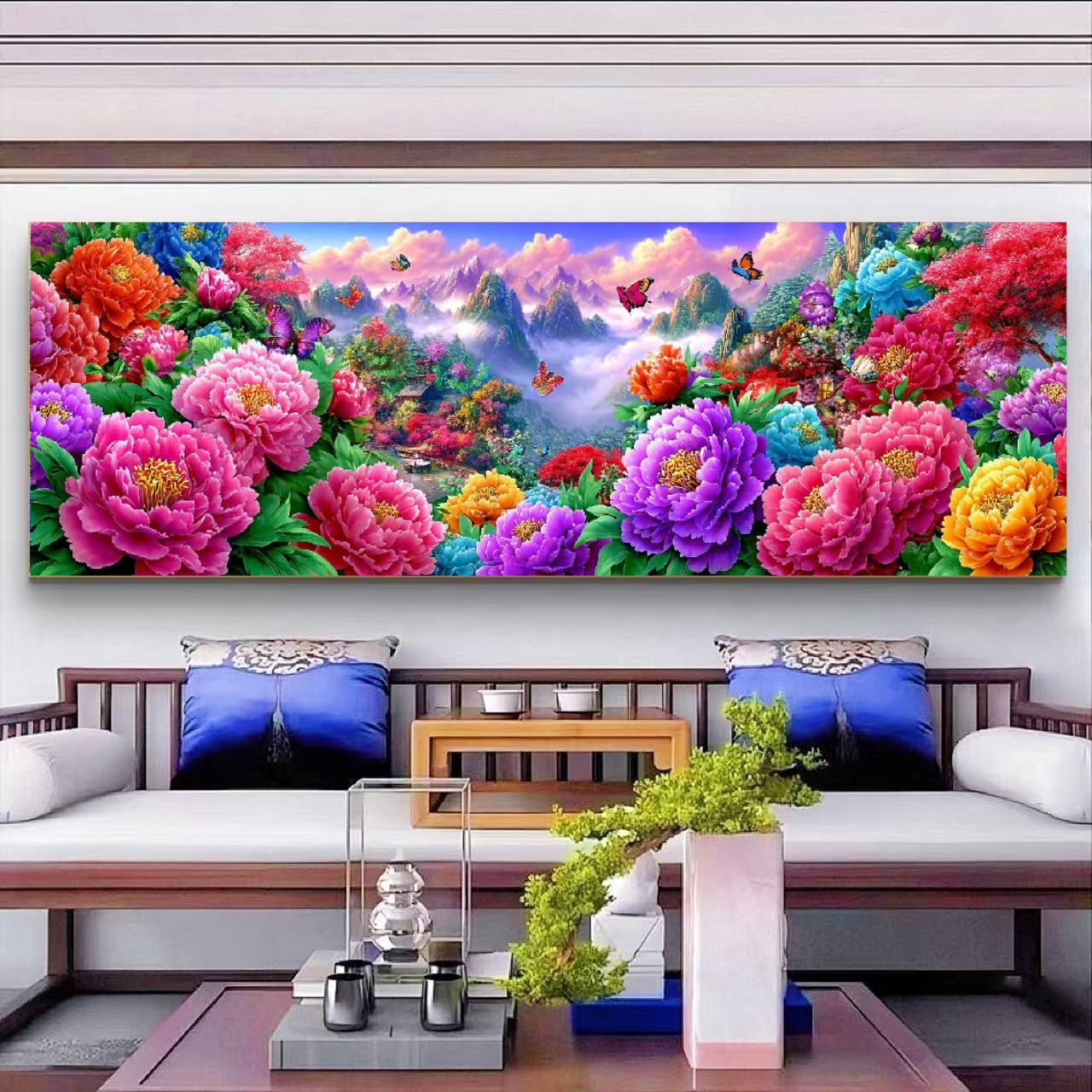 定制十字绣原创版权千山芳华大格180*60没绣的f2894