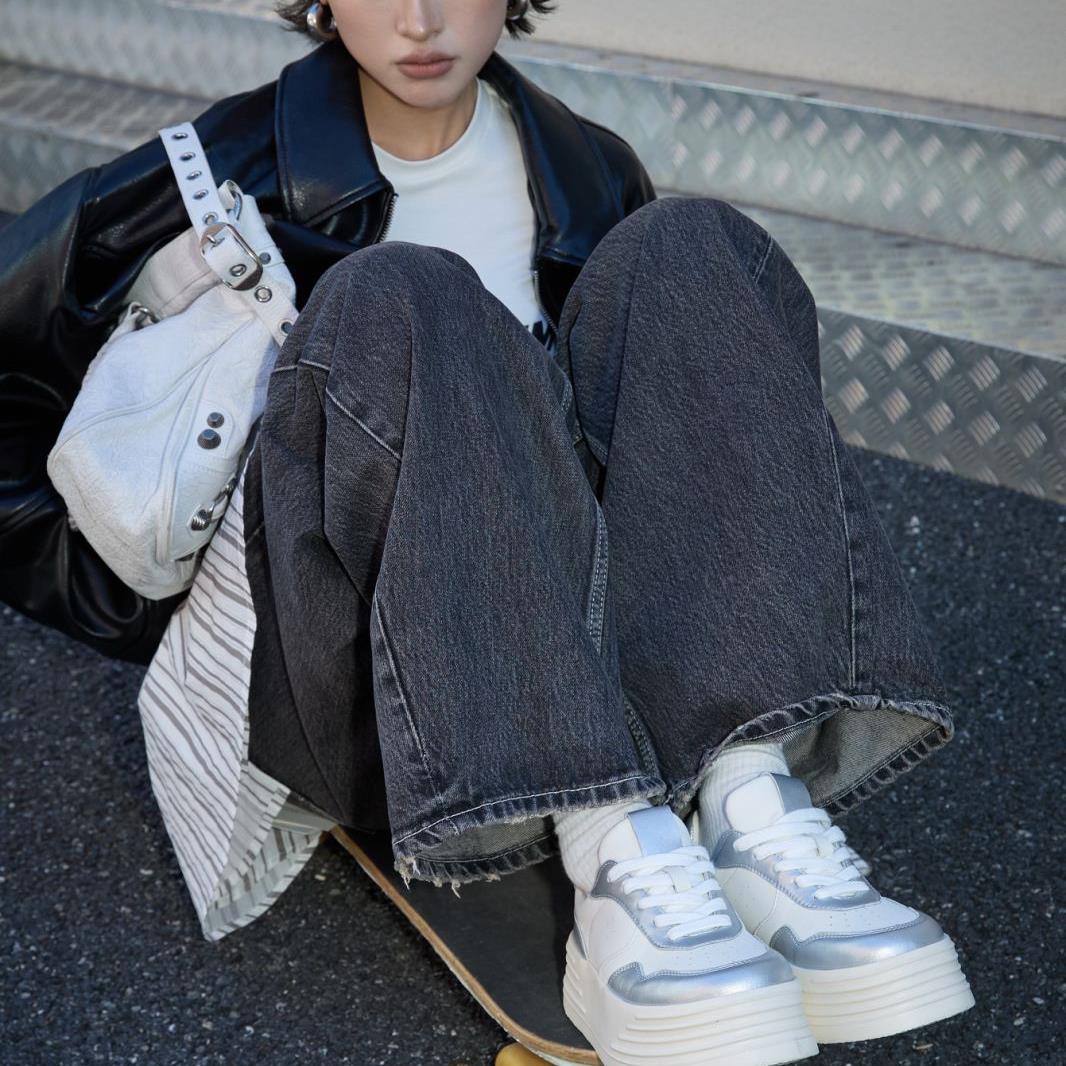 VEEFSHOW JMT-16 厚底松糕小白鞋2025新款板鞋学生百搭休闲鞋潮