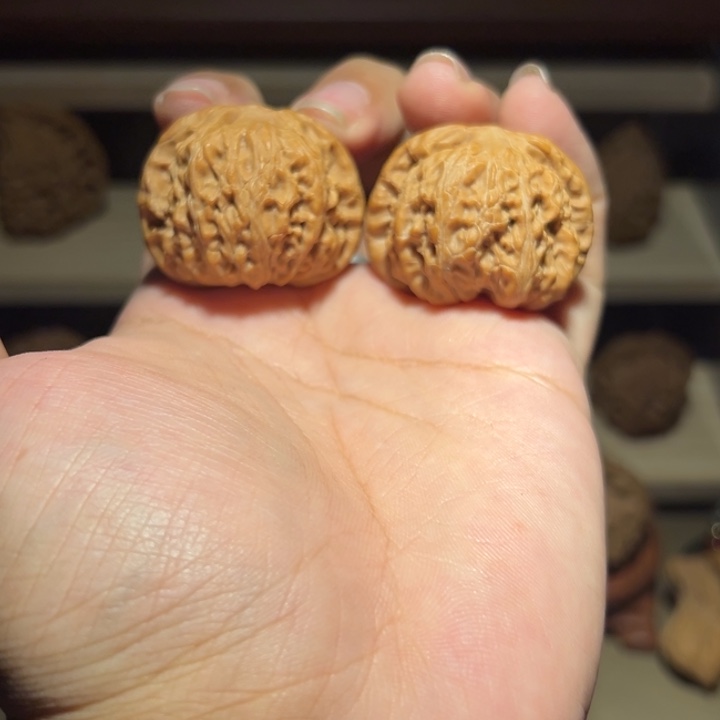 把件文玩核桃36乾坤磨油蜡皮