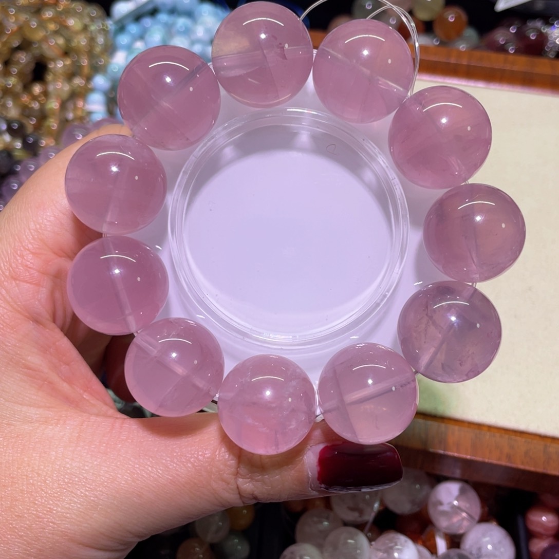 水晶手链未镶嵌20mm老矿莫粉