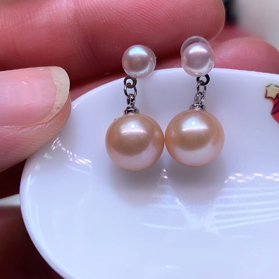 淡水珍珠耳饰银S925镶嵌