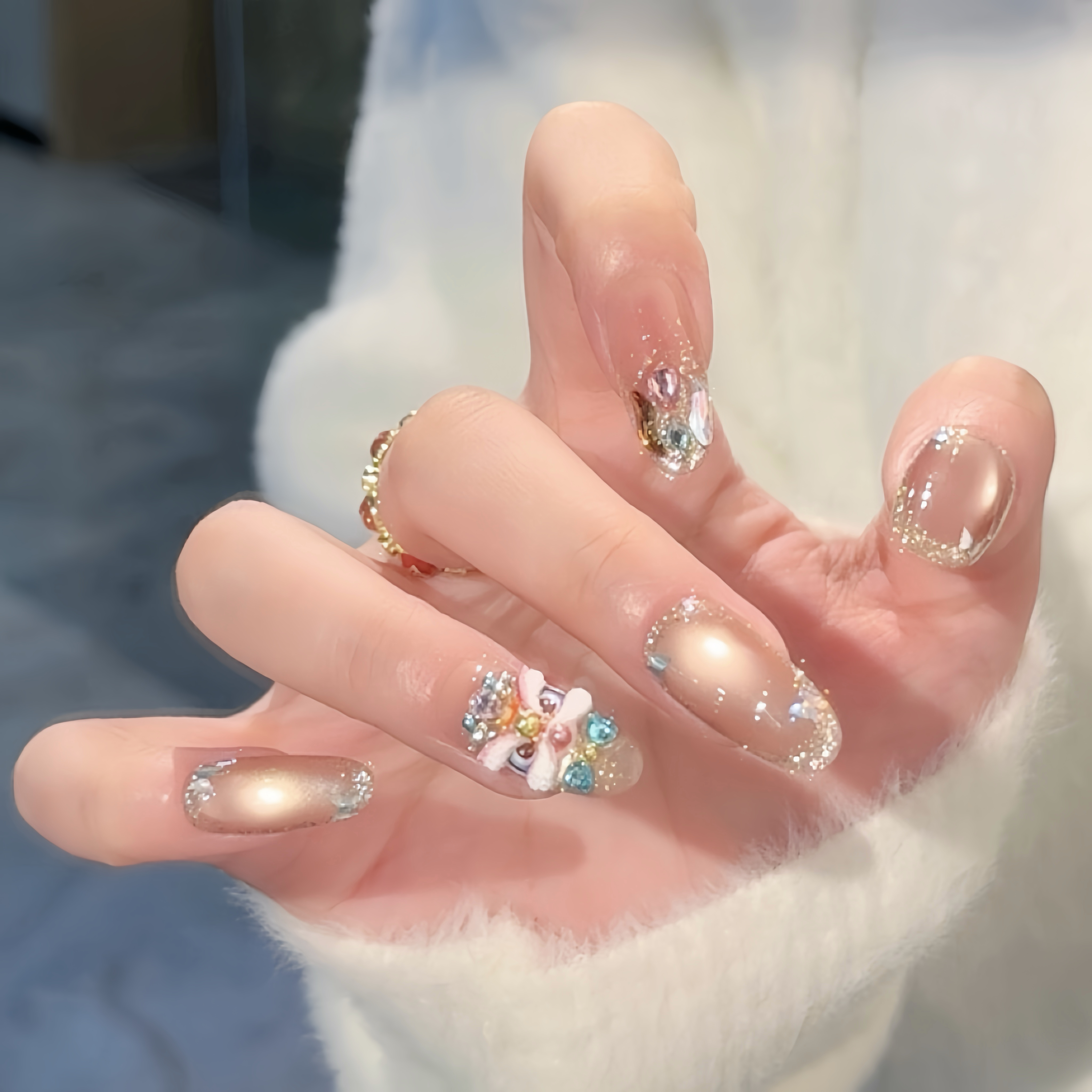 【前程似锦】 野世穿戴甲 醒狮拼钻  重工新年猫眼 十片装