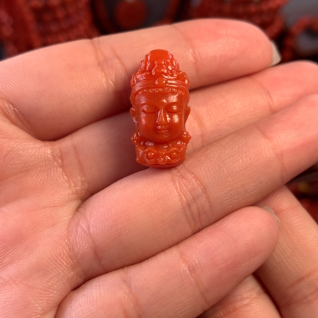 南红玛瑙川料瓦西观音配饰未镶嵌