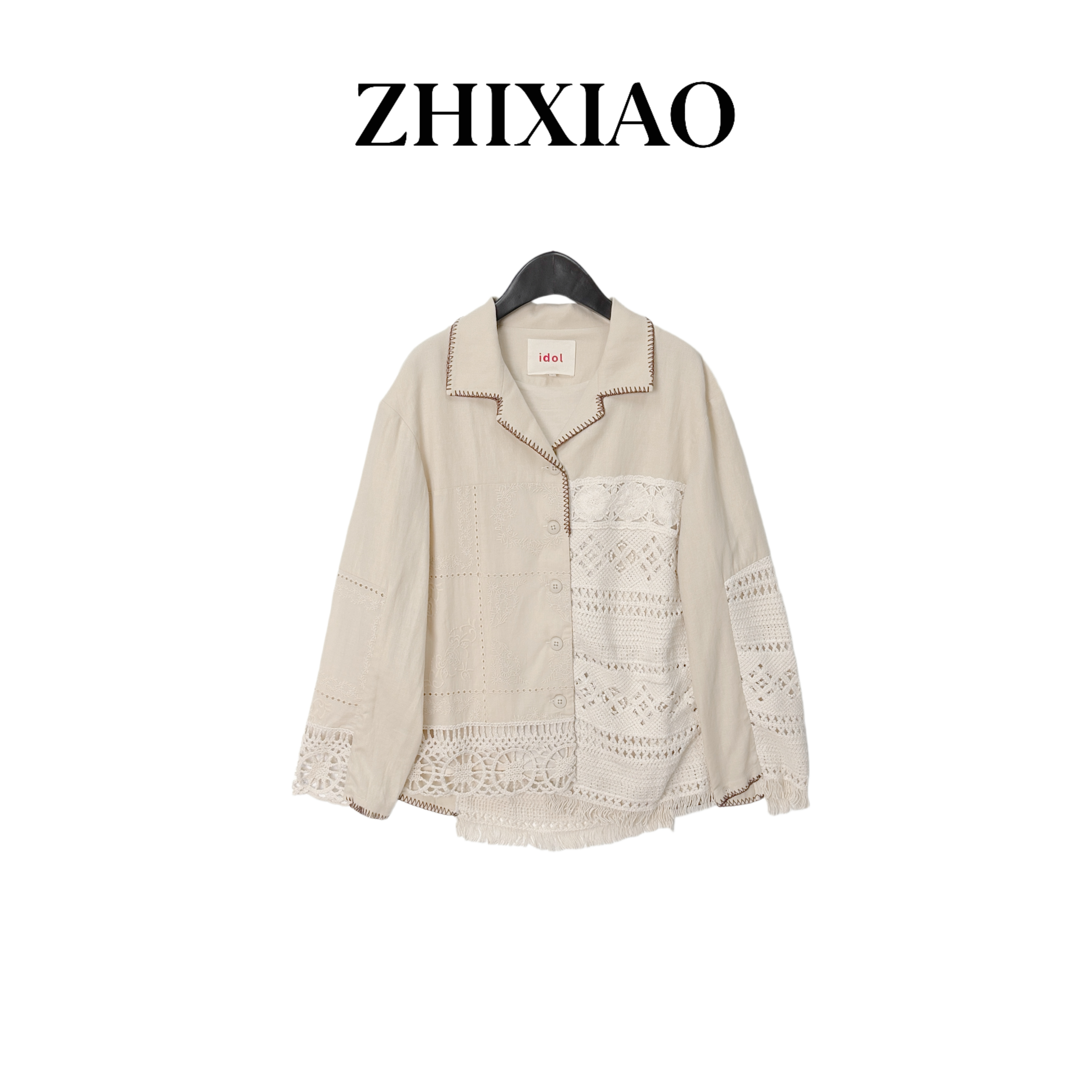 【ZHIXIAO】秋冬新款：镂空拼接上衣935043