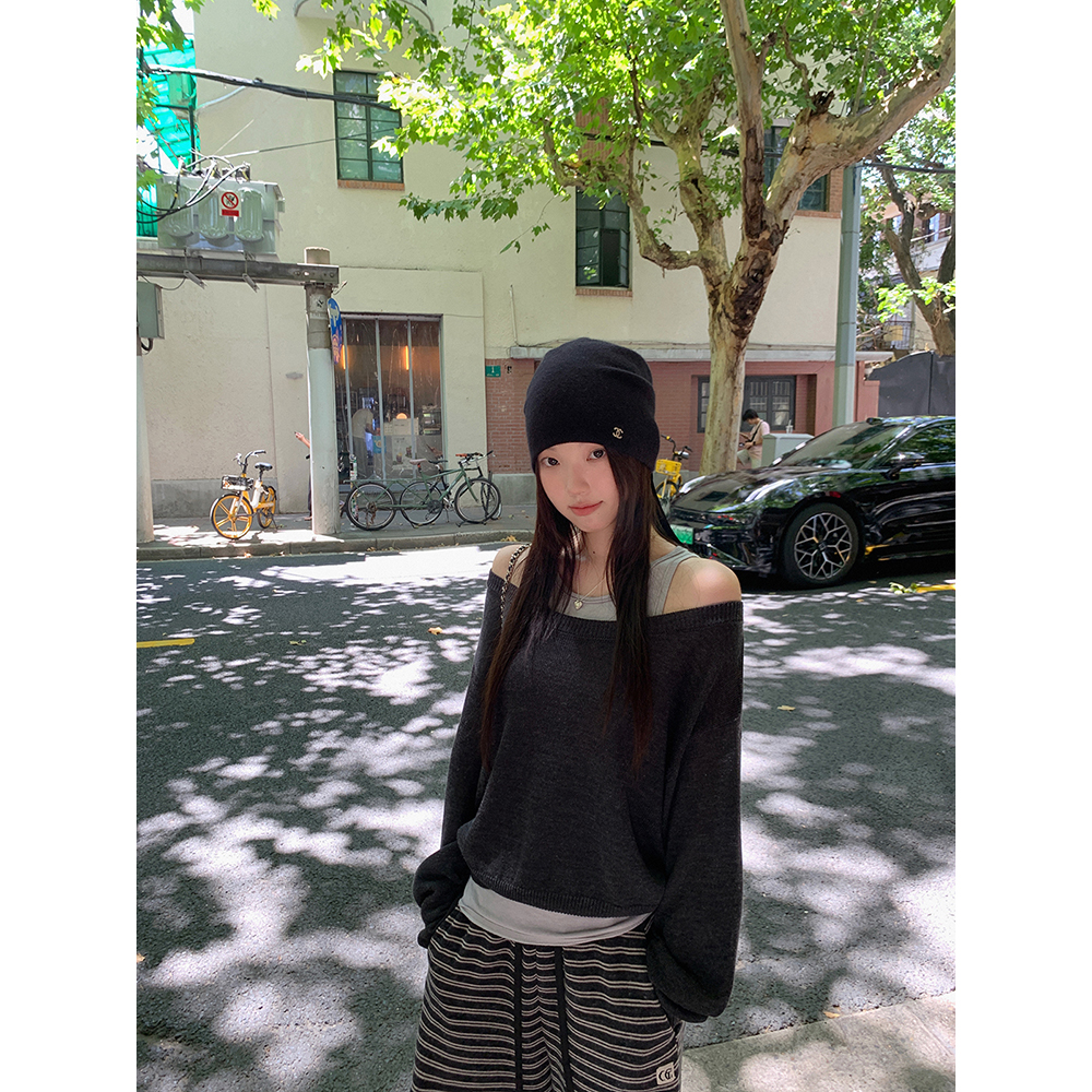 张贝贝“钓系美学” 绵羊毛混纺 韩系慵懒风叠穿两件套