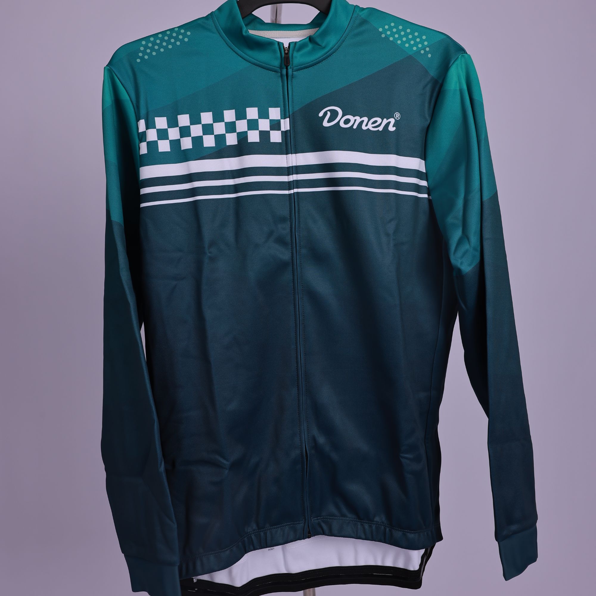 男款抓绒骑行服 长袖 绿色薄绒