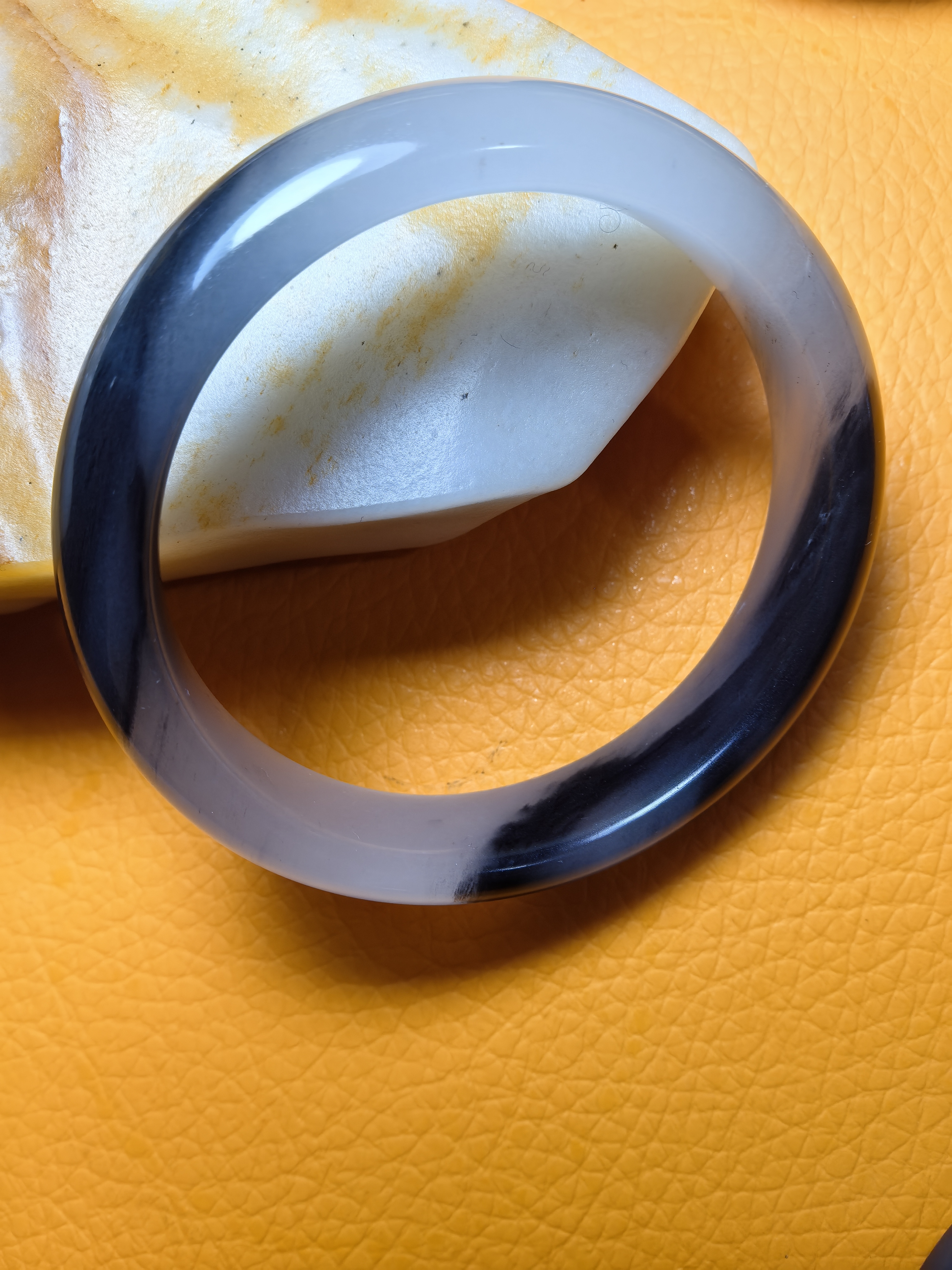 非金属莫桑石手镯 新疆戈壁青花手镯