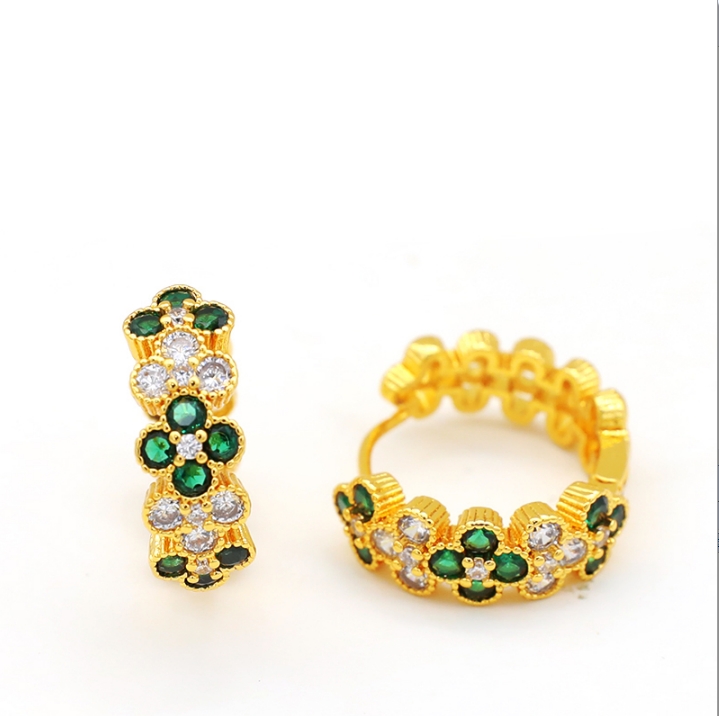 铜合金耳饰  冷淡风首饰浪漫经典彩色设计师款时尚轻奢耳饰~3108