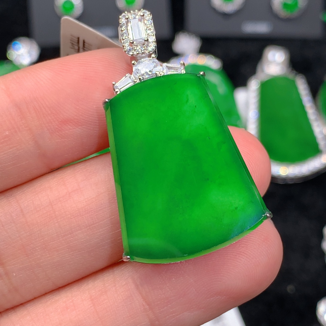 翡翠吊坠(不含链)银S925镶嵌