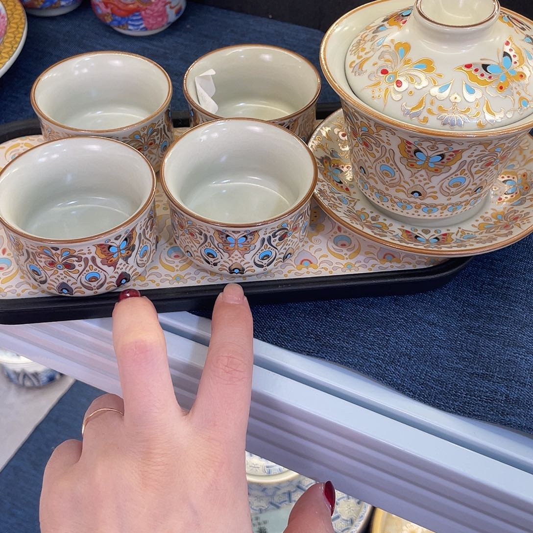 陶景德陶瓷盖碗茶具