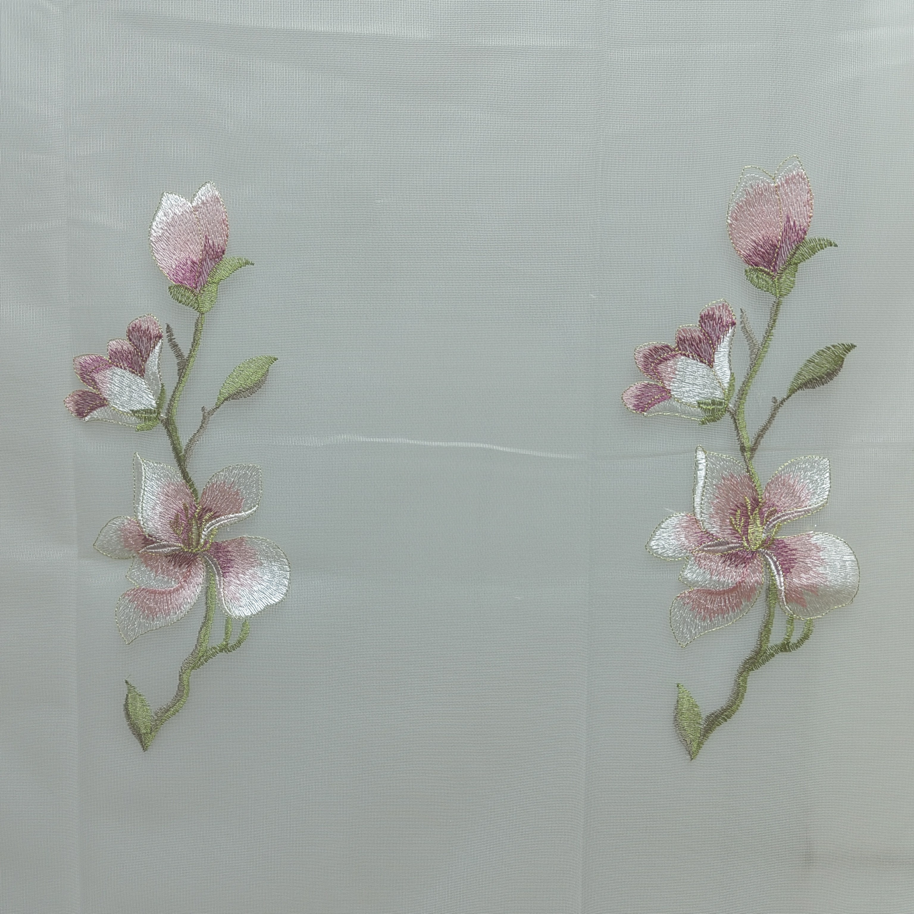 00758 成品挂钩款阳台卧室刺绣防晒窗纱幅宽6米高2.6米免费对开