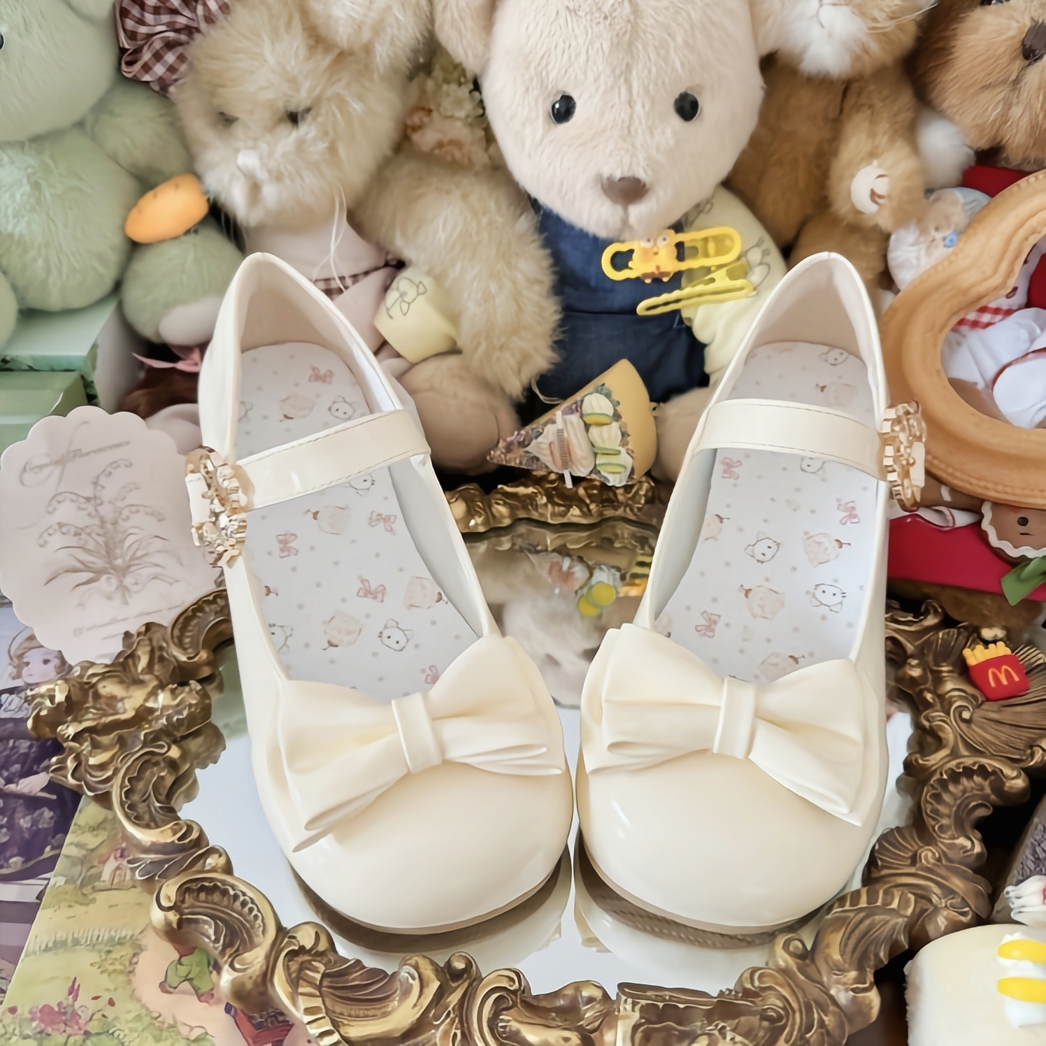 原创可爱蝴蝶结百搭甜妹单鞋甜心洛丽塔少女小低跟圆头lolita女鞋