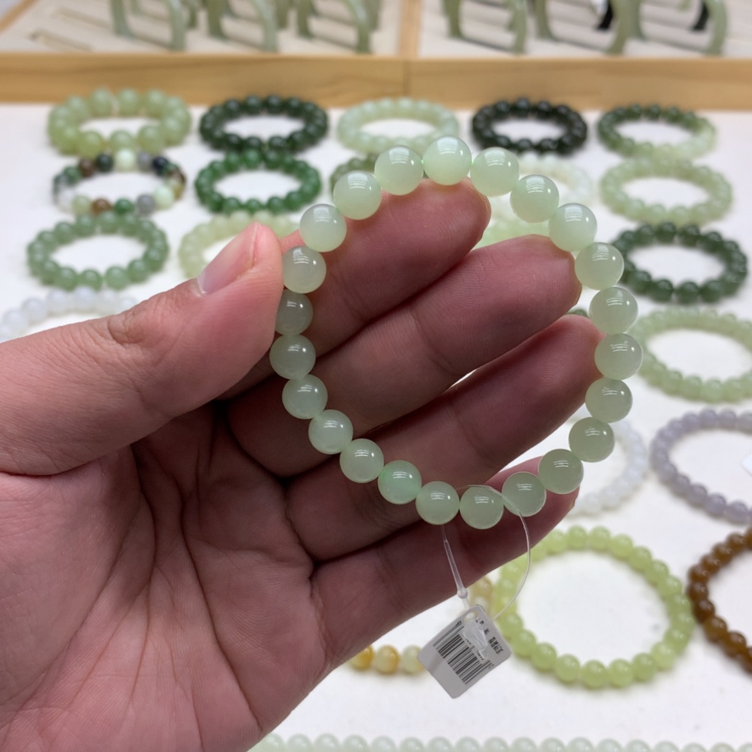 和田玉手串（冰晴水7.8）未镶嵌