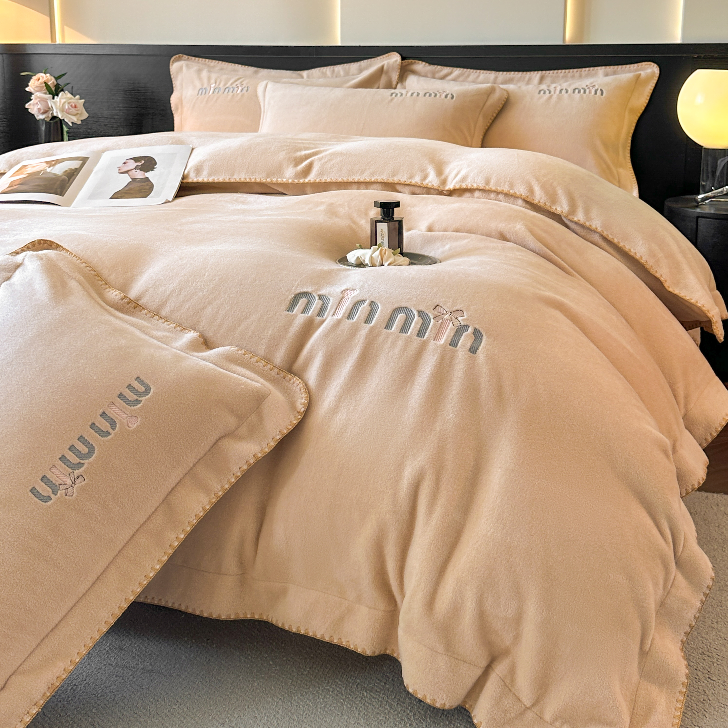 miumiu小姐 秋冬超柔双面绒床品保暖加厚暖绒雪花绒四件套