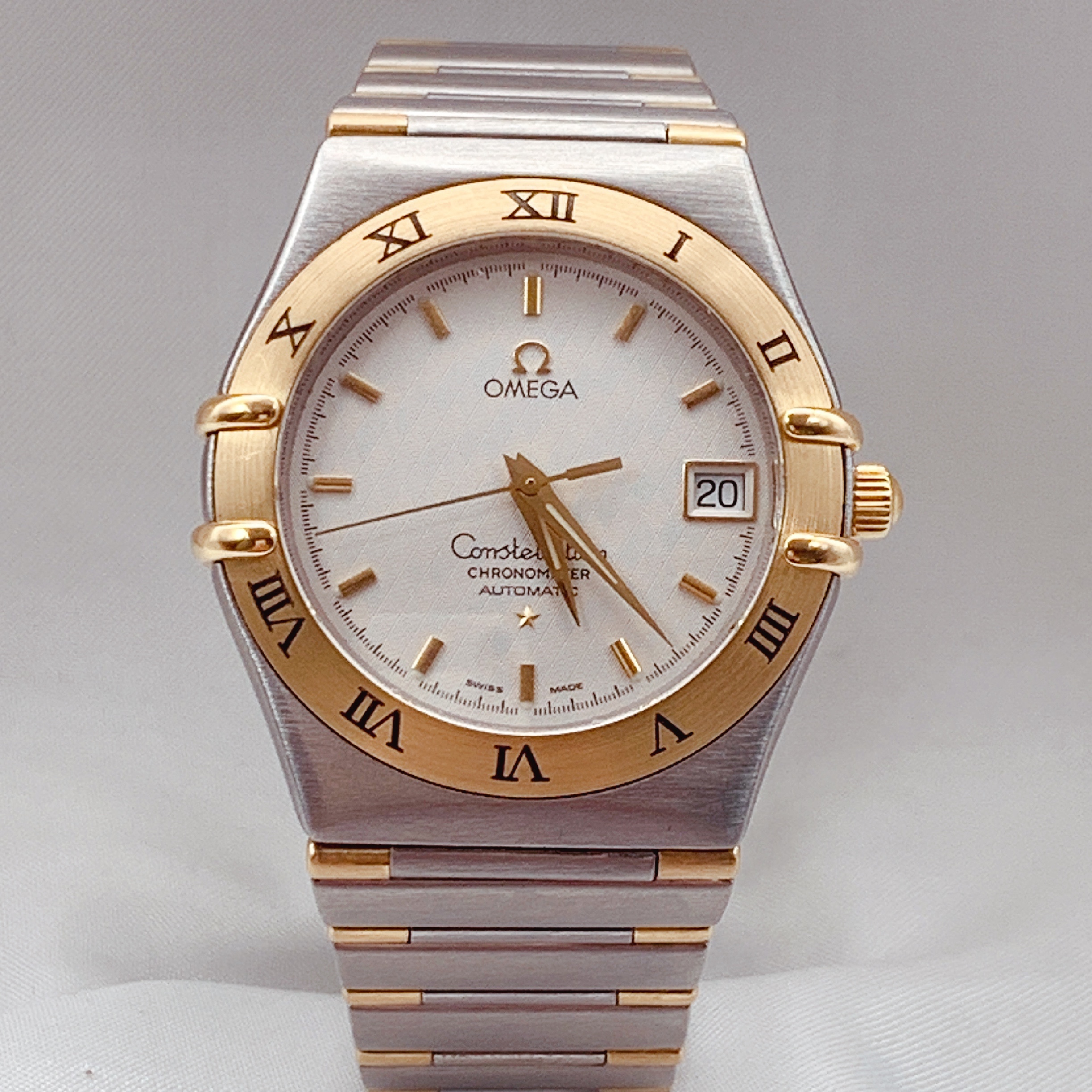 95新 Omega/欧米茄 星座系列/18k金圈/35.5mm表径男士腕表