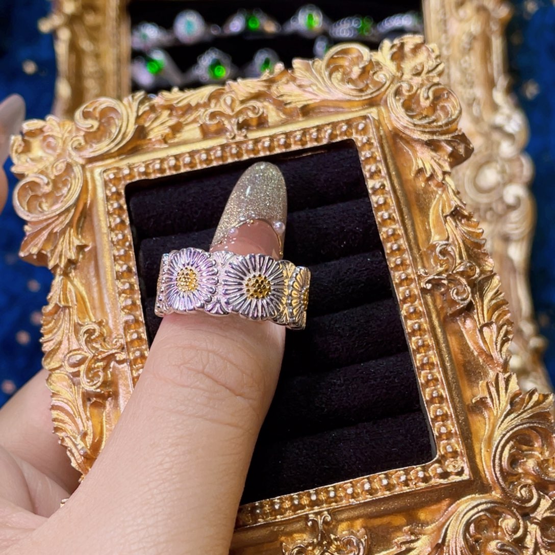 925银小雏菊银戒指