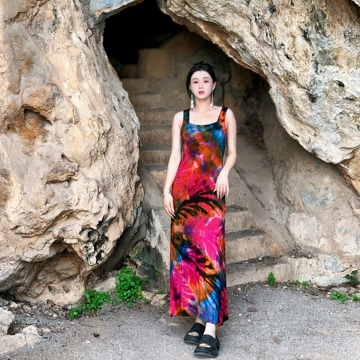 （139）东南亚手工定制植物扎染刺子绣文艺松弛感（花色直播间选购）