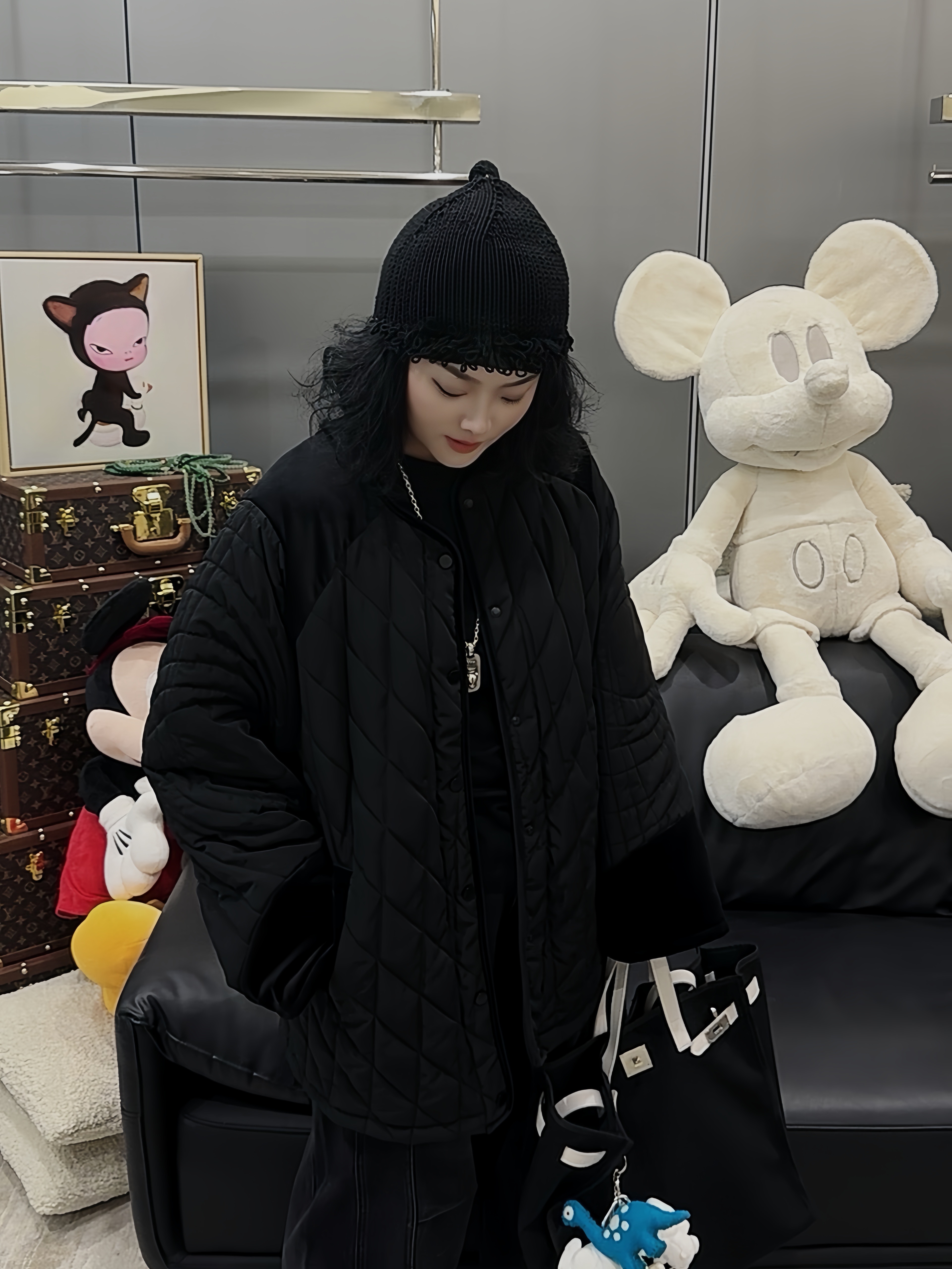 JVM时尚韩版休闲撞色排扣圆领保暖外套21152