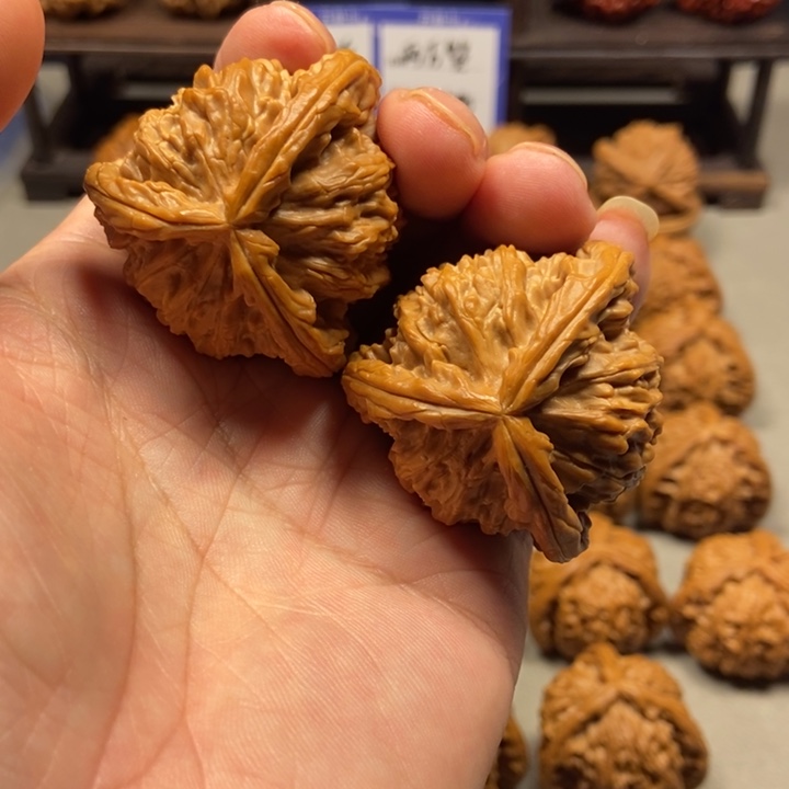 珍***人文玩核桃把件43拼接