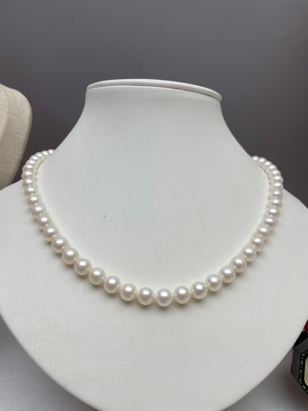 7-8正圆天然淡水无核珍珠经典百搭优雅设计