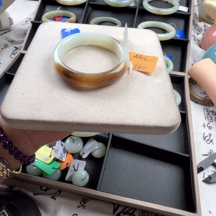 未镶嵌手镯和田玉玲珑美镯54.3