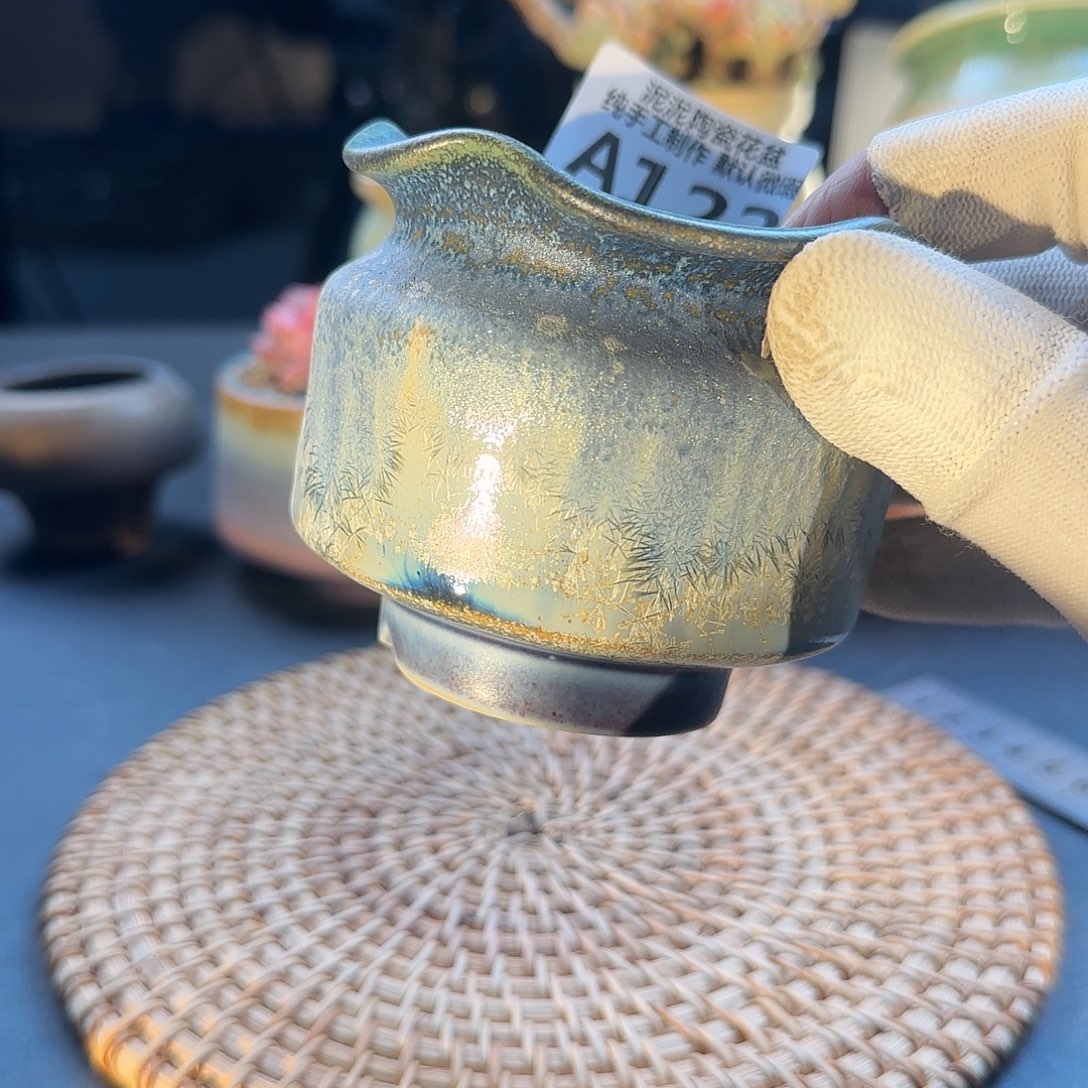 瓷片景德镇手工花盆