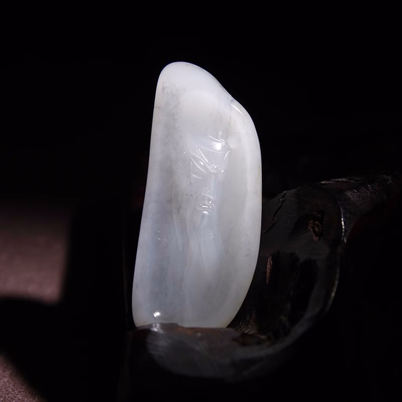 和田玉籽料青花籽烟青玉关公武财神男女吊坠挂件玉坠