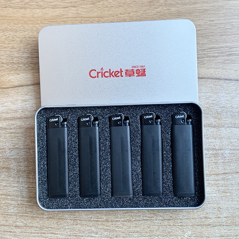 正品cricket草蜢打火机一次性火机光板无标志个性DIY礼盒装2支5支