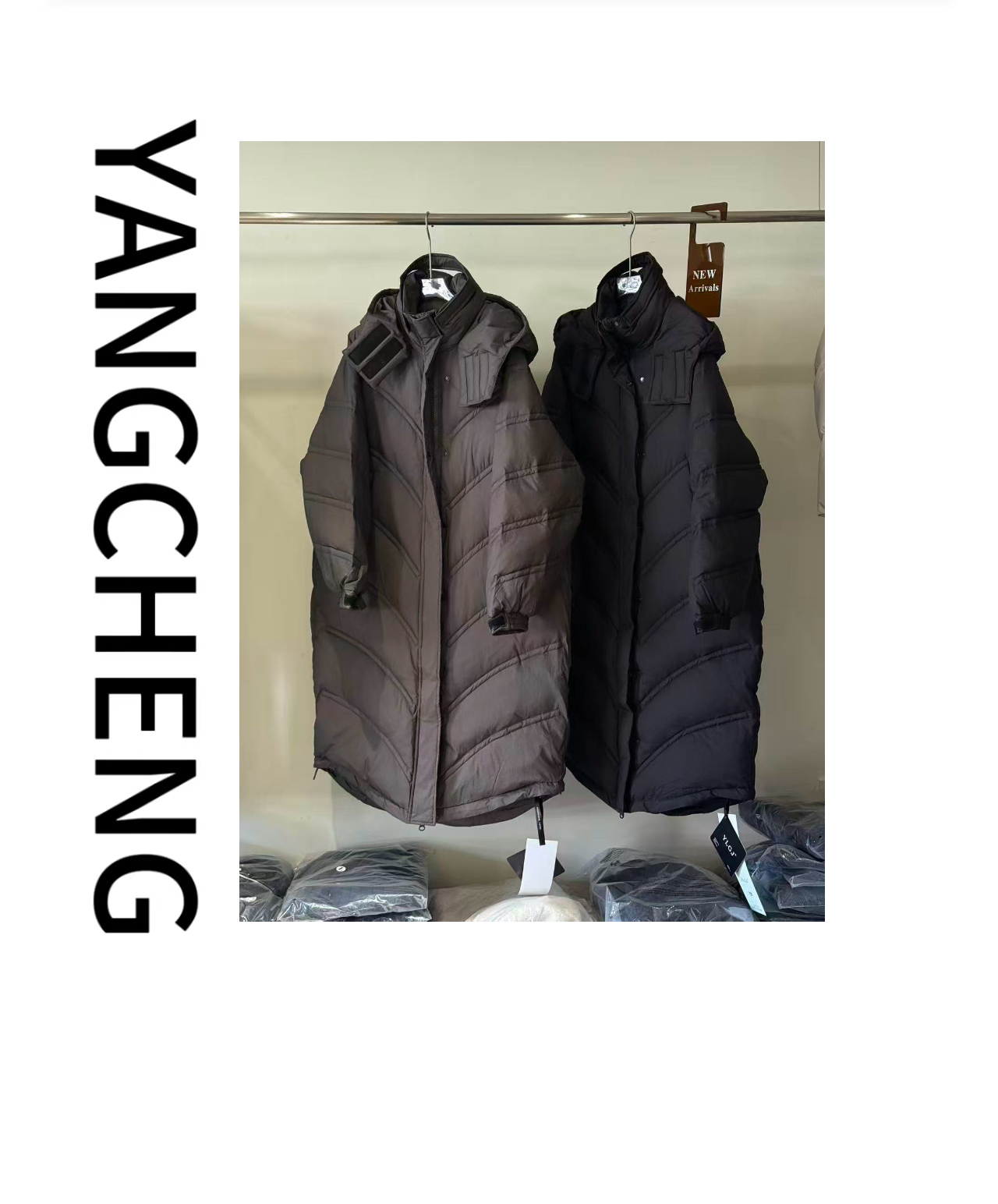 【YC-羽绒服】时尚户外连帽中长款保暖冬季休闲女士加厚防风情侣