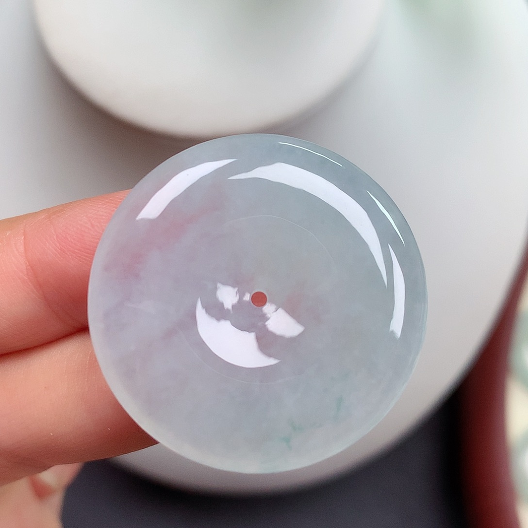翡翠未镶嵌颈饰平安扣 32.4x5.7mm
