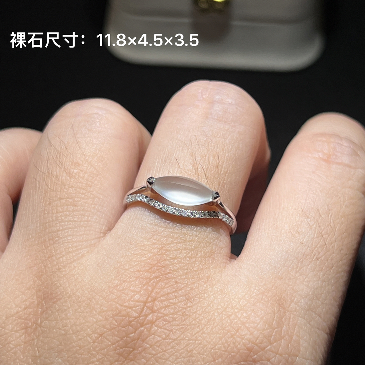 18k金镶嵌翡翠冰透高品质马眼戒指简约精致时尚百搭