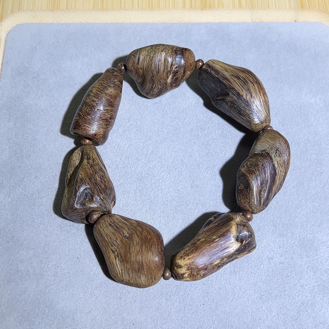 手串沉香天然惠安红油老料随形单圈 沉水级 37.8g