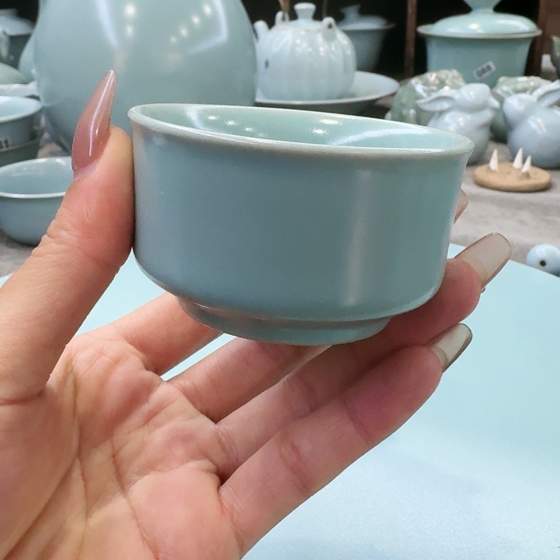 杯仿古天青唇杯一级