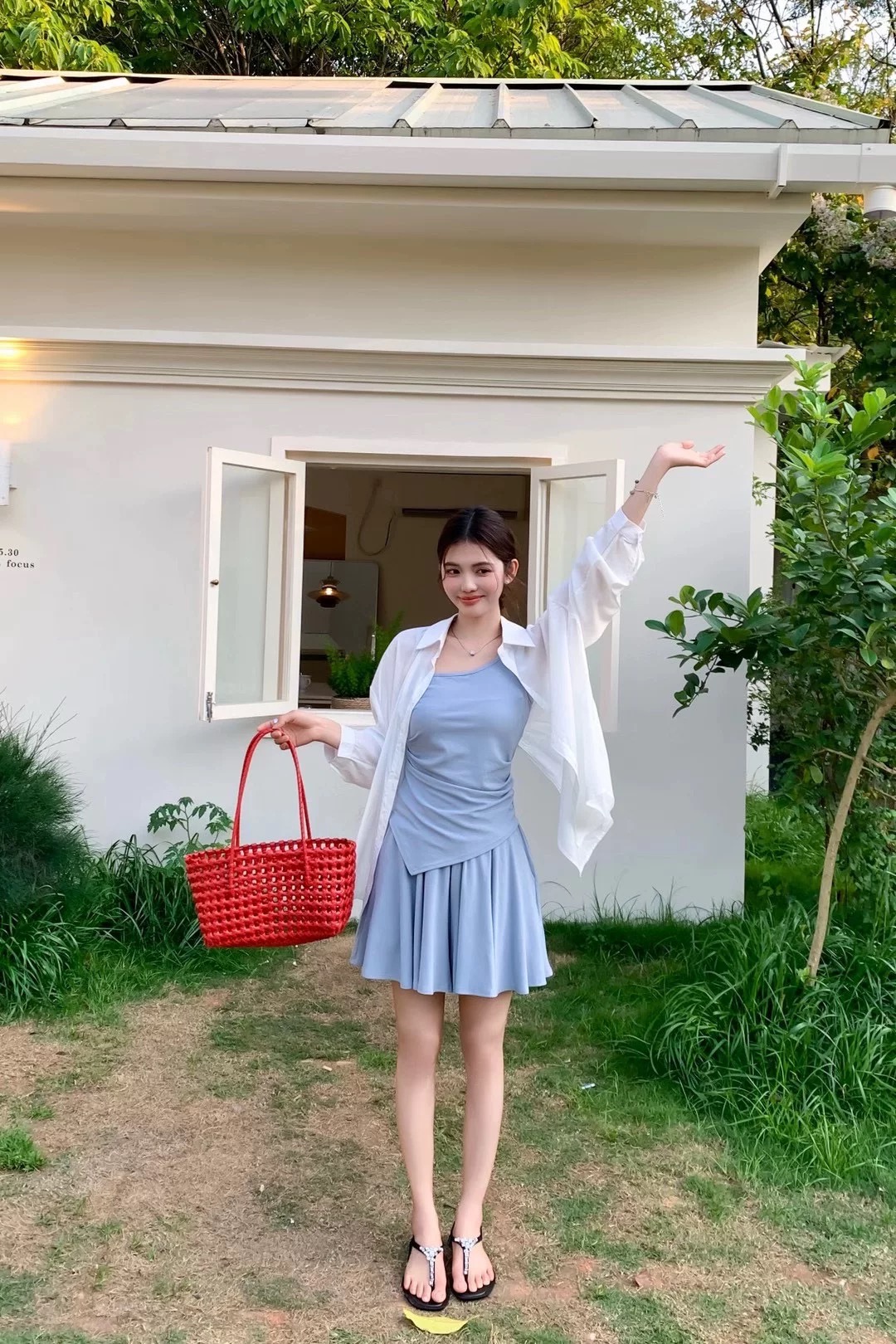 套装短裙显瘦气质名媛时尚三件套装度假风C-23