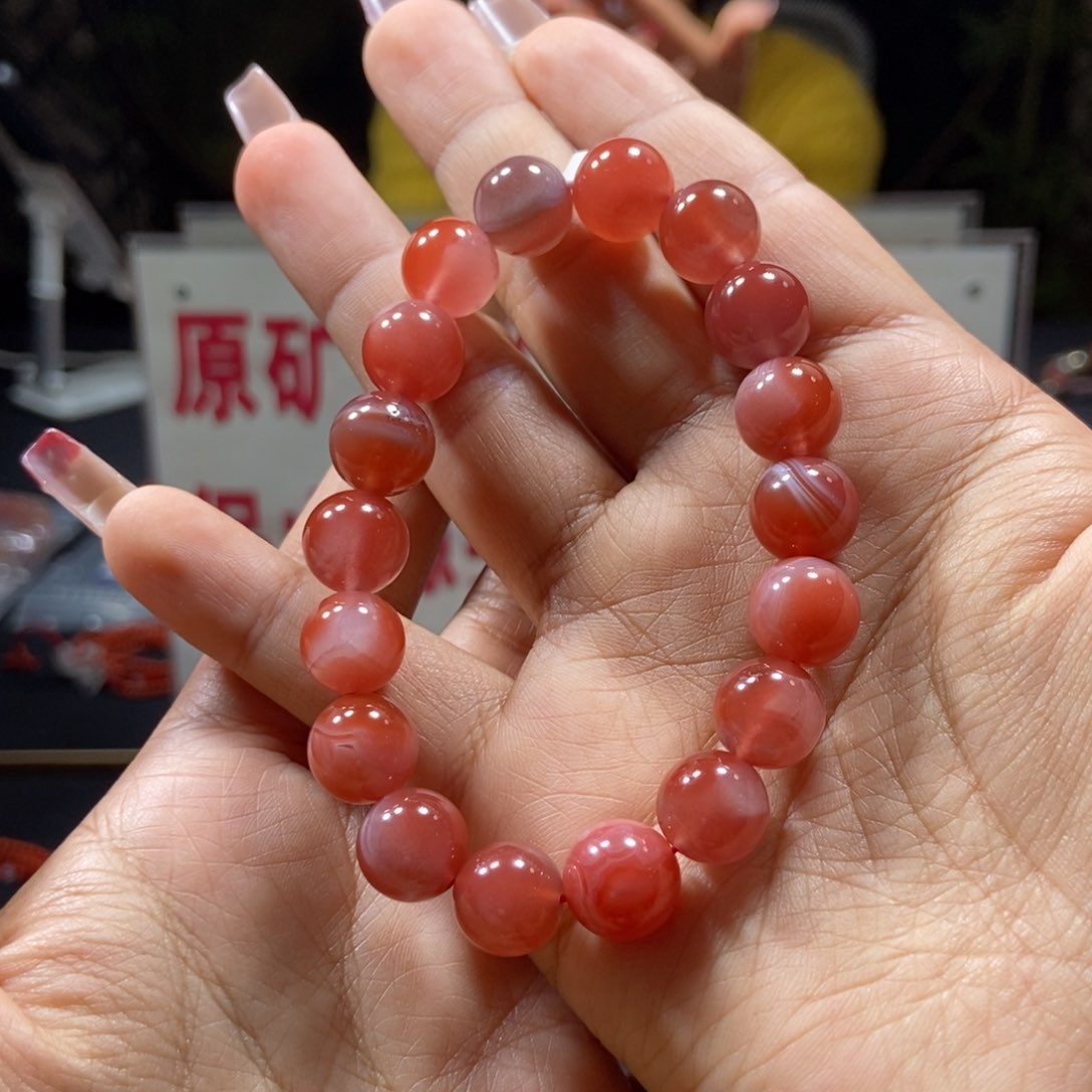 南红玛瑙11+大黑洞红白料单圈未镶嵌