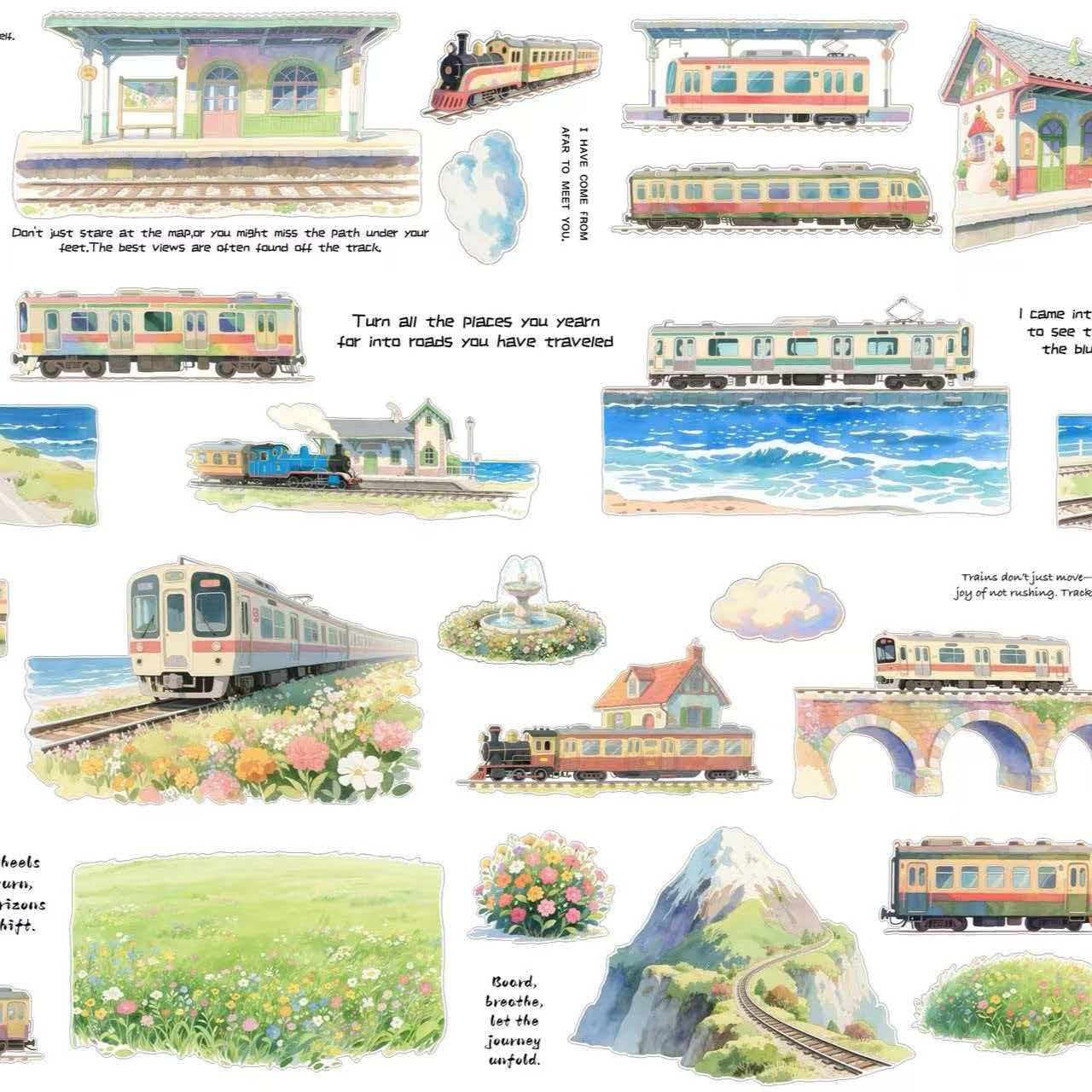 3号 切膜 PET站台列车胶带  四个款 一米一循环发3米