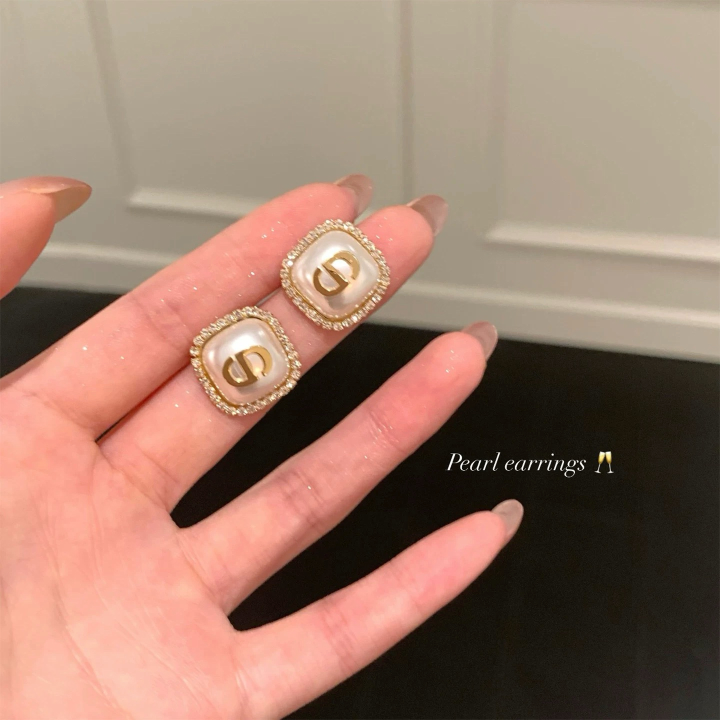 铜合金耳饰 D2299 S925银针CD方糖秋冬巨好看轻奢气质耳环