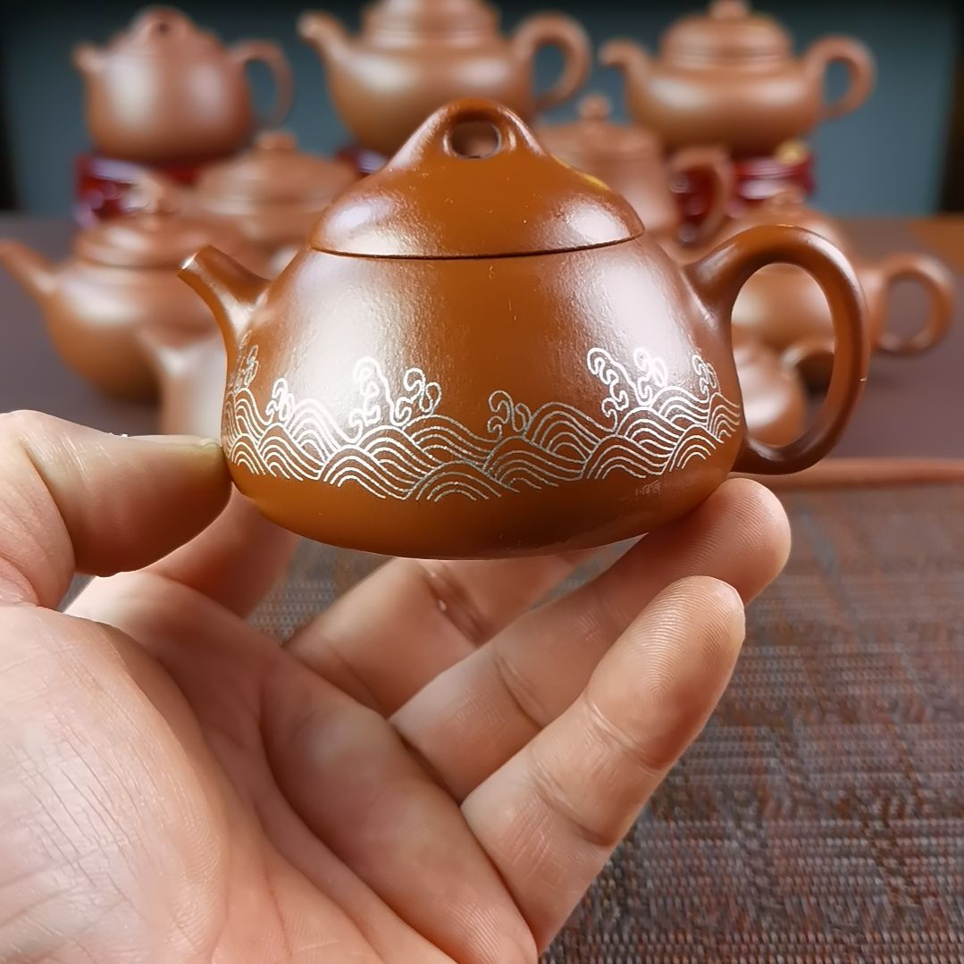 紫砂茶壶朱泥东兴秦权130CC