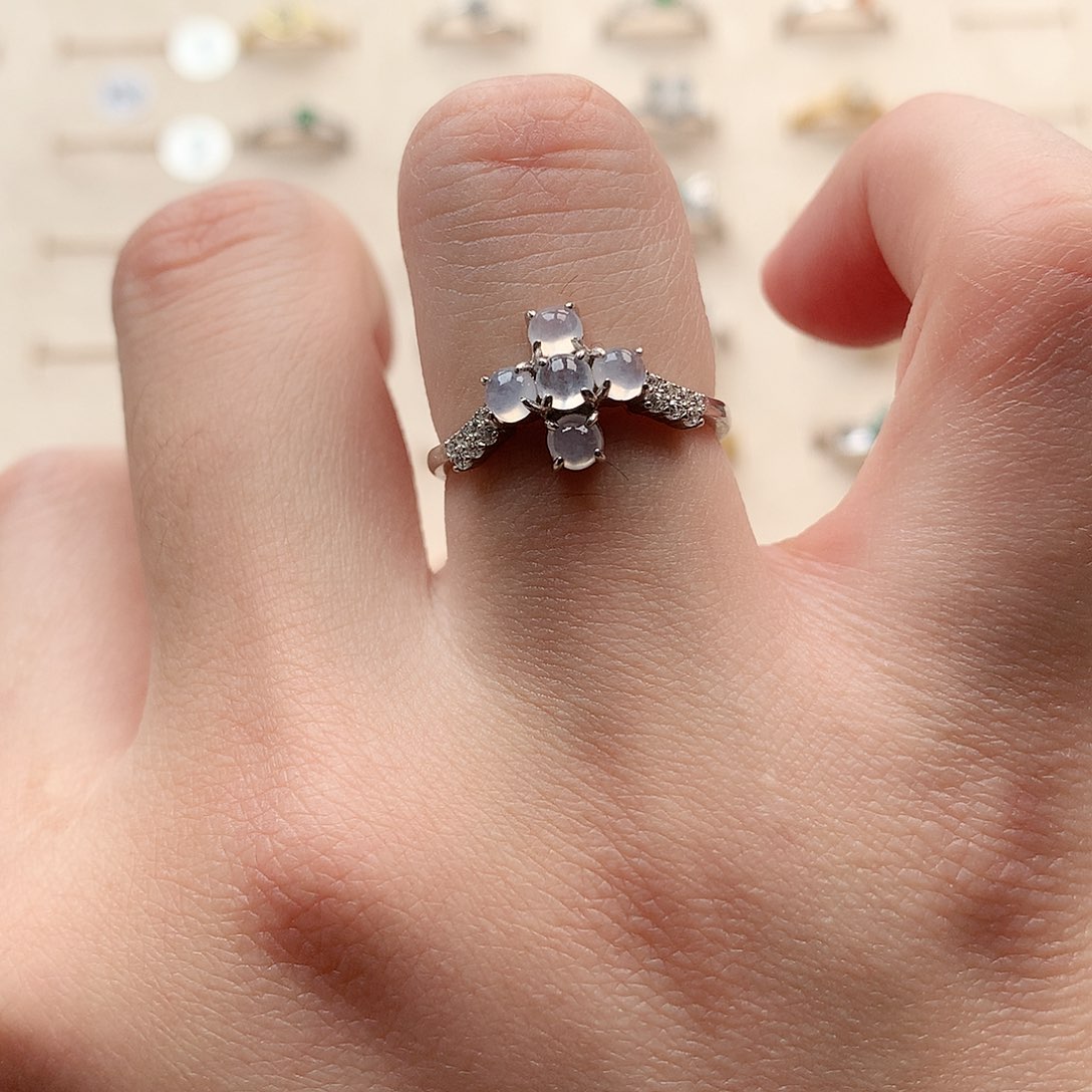 翡翠戒指银S925镶嵌0198