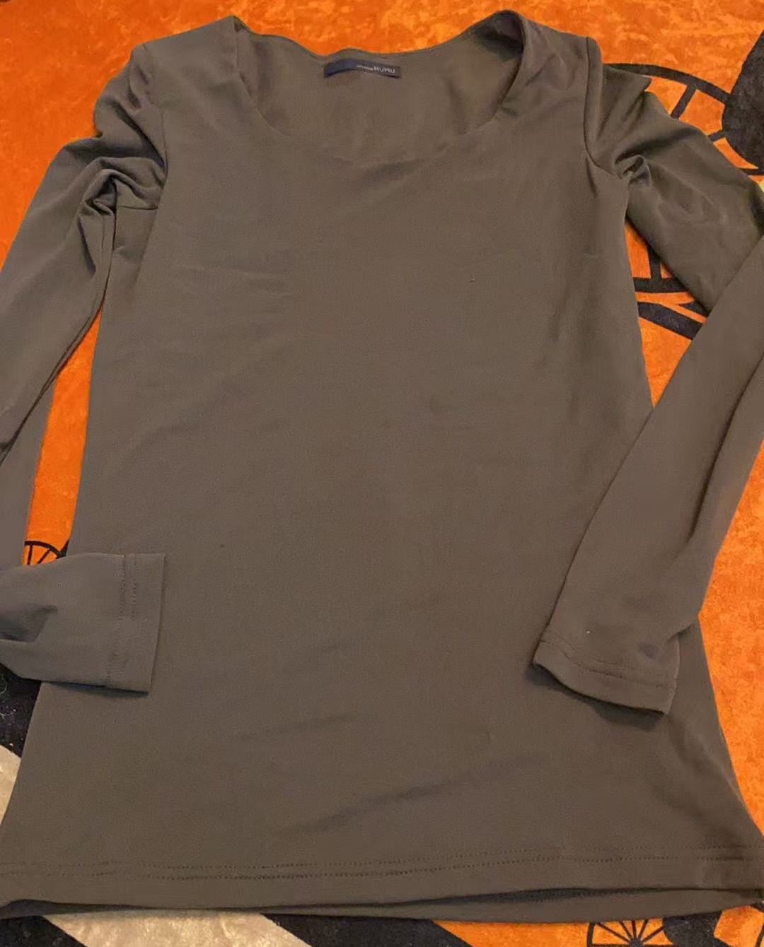 【特价不支持退换】加绒休闲百搭网纱高弹力长袖T恤女装