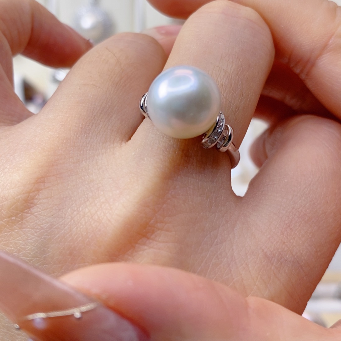淡水珍珠戒指银S925镶嵌