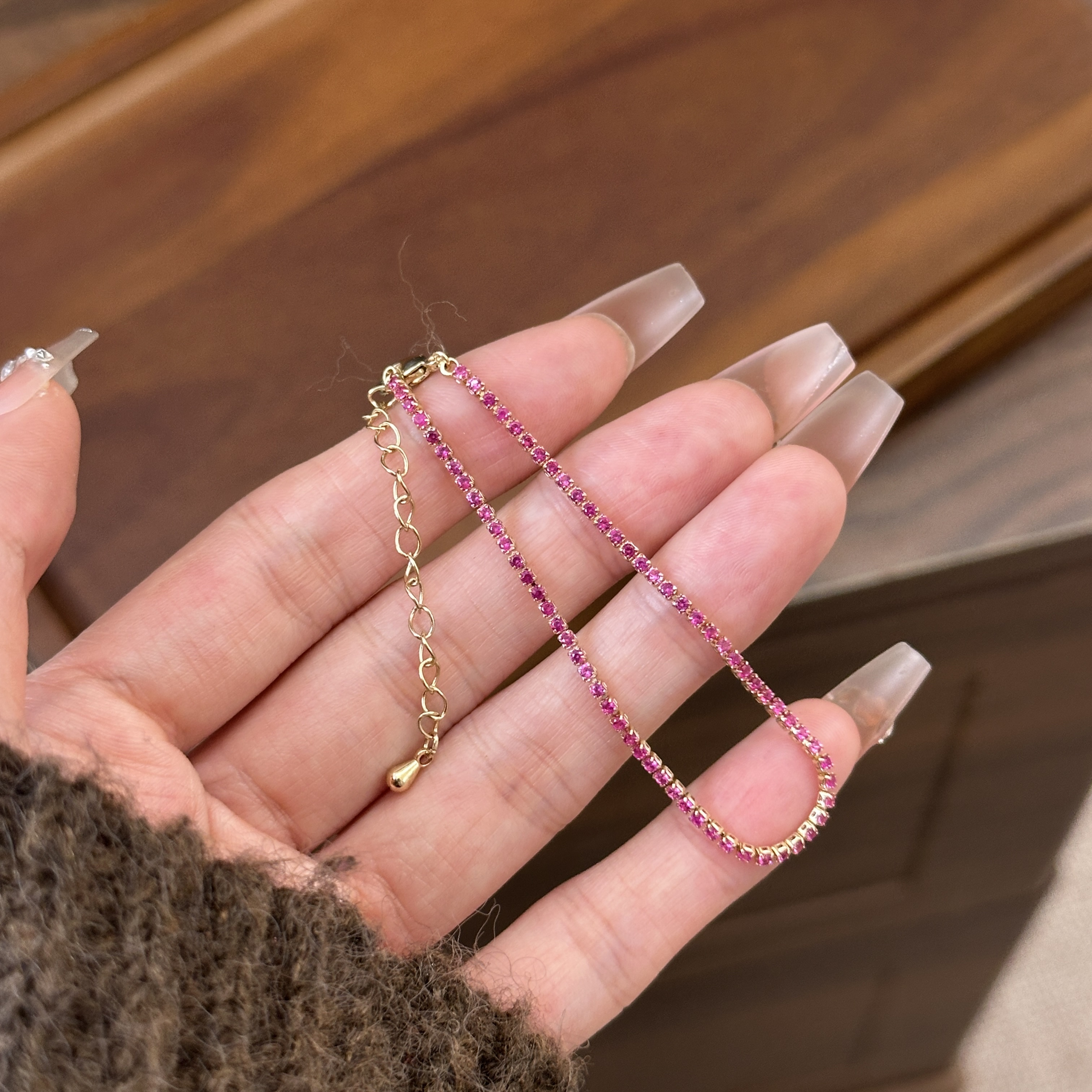 铜合金合成锆石手链 CC3146 手链 15+5CM