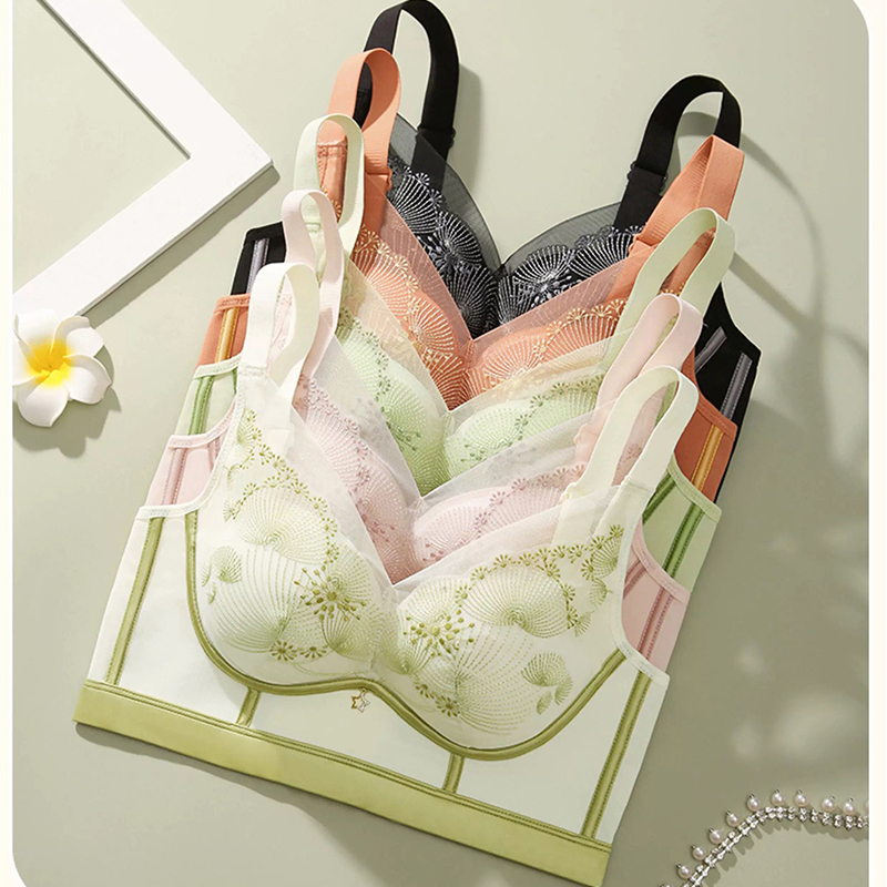 #192剪标( 1.5厚ABC杯五排扣适合大胸小胸）聚拢蕾丝托玛琳文胸