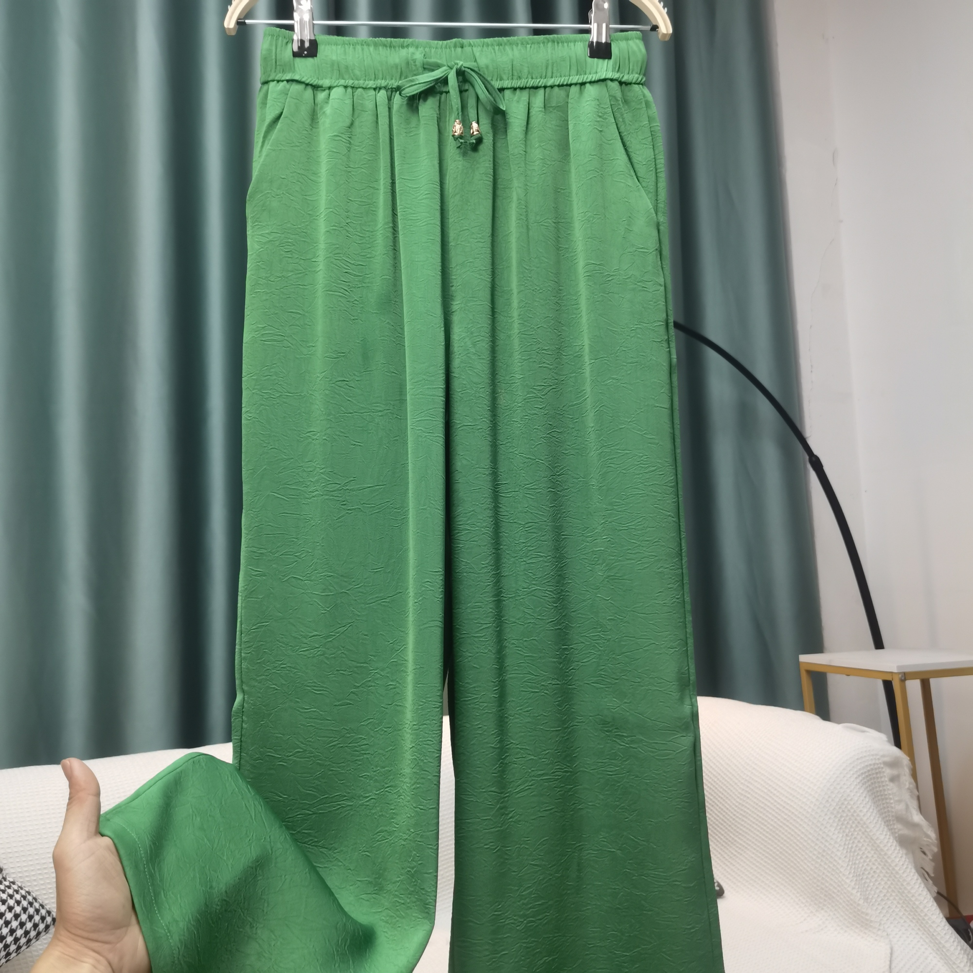 2025新款女休闲春夏秋三季复古国风阔腿中式中国风显瘦裤子K02